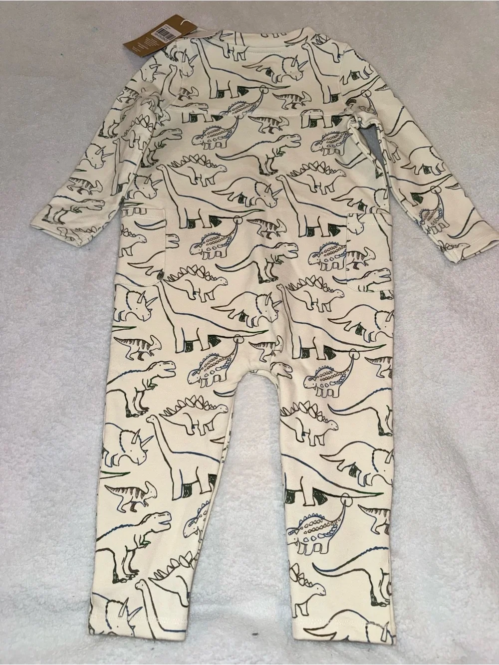 Angel Dear dinosaur print coverall w/ full-length front zipper, so 12-18mo, NWT
